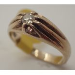 9ct gold vintage style diamond solitaire ring size K