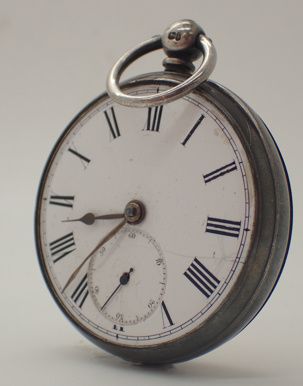 Hallmarked silver pocket watch assay London 1870 CONDITION REPORT: Lacking crystal