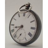 Hallmarked silver pocket watch assay London 1870 CONDITION REPORT: Lacking crystal