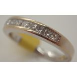 18ct white gold princess cut diamond half eternity ring 0.