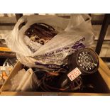 Box of mixed telephone repairs items including braided telephone cards some new