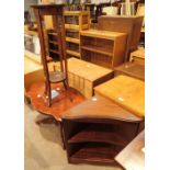 Stereo cupboard corner shelf table planter and mahogany side shelves