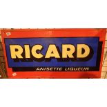 Enamel on tin plate Ricard sign 48 x 95 cm