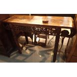 Antique Chinese rosewood carved altar table L: 120 cm CONDITION REPORT: Age related