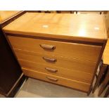 William Lawrence teak set of four drawers L: 29 cm