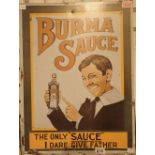 Reproduction Burma Sauce metal sign 60 x 46 cm