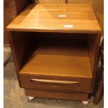 G Plan bedside cabinet with single drawer L: 45 cm