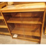 Teak glass fronted bookcase H: 100 cm