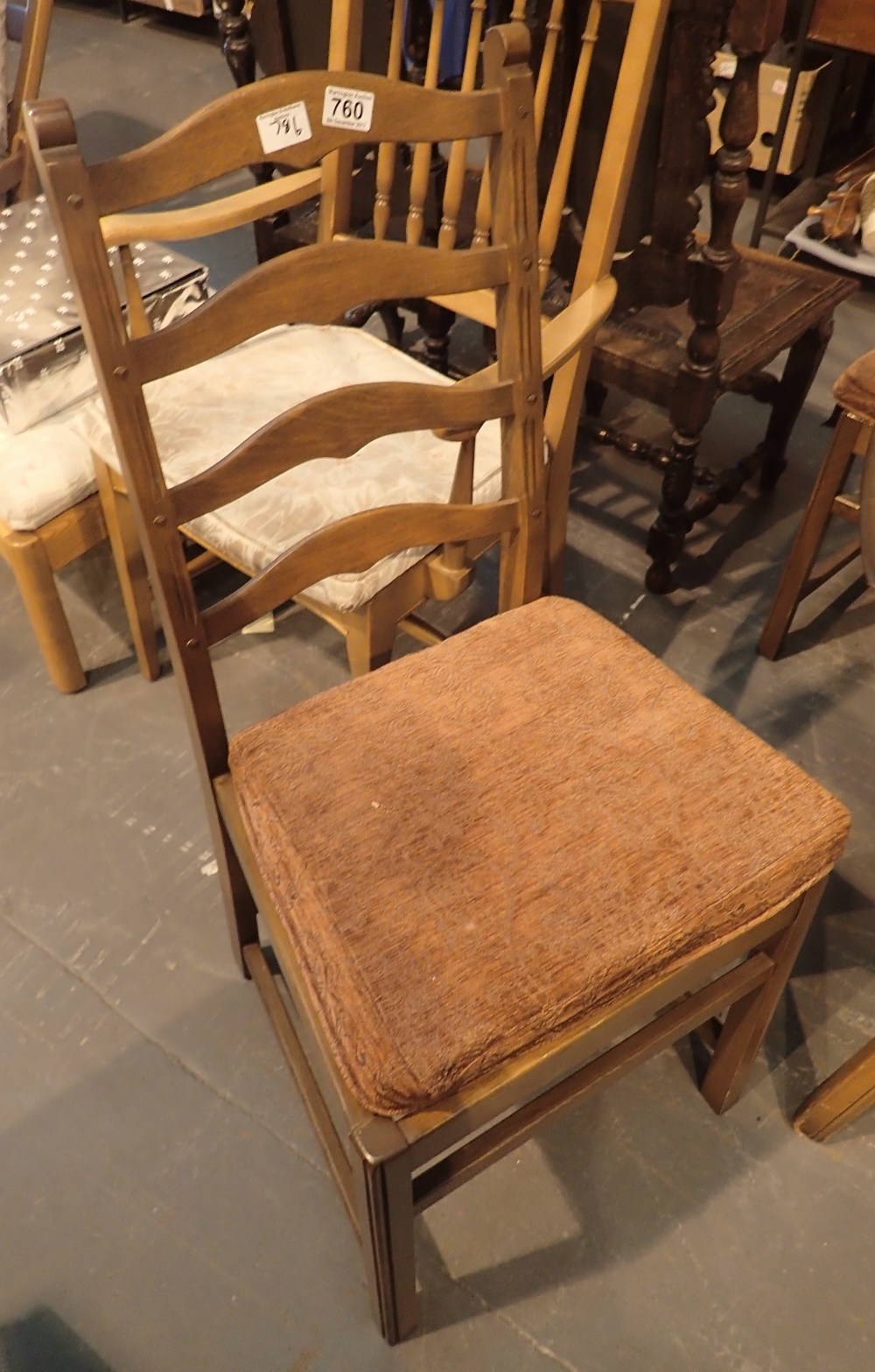 Set of four Ercol ladderback chairs