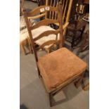 Set of four Ercol ladderback chairs