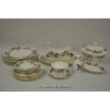 Wedgwood 'Hathaway Rose' part dinner service including platter, tureen, gravy boat and plates