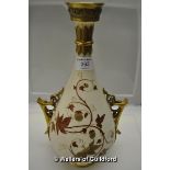 Royal Worcester two handled vase with passion flower motif, date code 1885