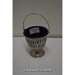 Pierced basket with blue liner, B'ham 1925 85.5g