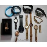 *Selection of twelve mixed wristwatches, including Skagen, Rotary and fitness watches (Lot subject