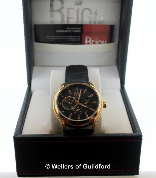 *Gentlemen's Reign Gustaf automatic wristwatch, RN1503, circular black dial with baton hour - Image 2 of 2