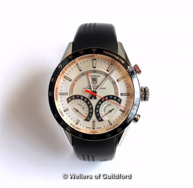 Tag Heuer Carrera Calibre S Laptimer Retrograde wristwatch, previously owned by Sir Stirling Moss,