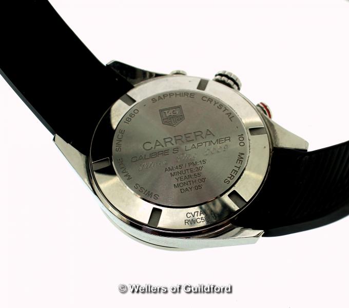 Tag Heuer Carrera Calibre S Laptimer Retrograde wristwatch, previously owned by Sir Stirling Moss, - Image 4 of 5