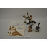 Franklin Porcelain 'The European Goldfinch', with certificate of authenticity, and two Beswick