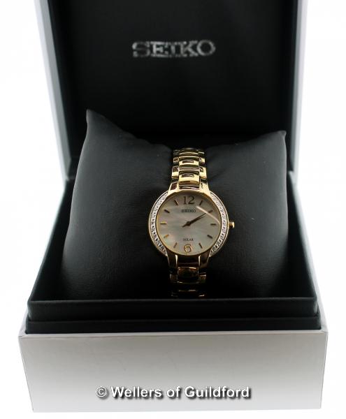 *Ladies' Seiko wristwatch, circular mother of pearl dial, with Arabic numerals and baton hour - Image 2 of 2