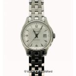 *Gentlemen's Hamilton stainless steel wristwatch, circular white textured dial with Arabic numerals,