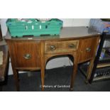 Edwardian inlaid mahogany bow front sideboard, 122 x 55x 92