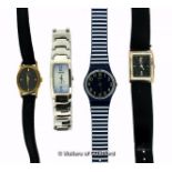 Four ladies' wristwatches, including Swatch