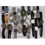 *Selection of twenty-two gentlemen's wristwatches, including Swatch, Seiko, Rotary (Lot subject to