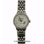 *Ladies' Raymond Weil Freelancer automatic stainless steel wristwatch, circular mother of pearl dial