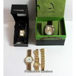 Selection of four mixed wristwatches