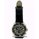 *Gentlemen's Citizen Eco-Drive Perpetual Calendar Alarm wristwatch, circular silvered and black