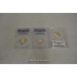 *Three NGC proof silver graded coins (Lot subject to VAT)