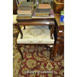 Upholstered dressing table stool and a Chinese hardwood stool