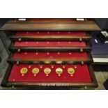 The Medallic History of Britain - a set of 100 silver gilt medallions in mahogany display chest with