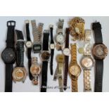 *Selection of fourteen mixed wristwatches, including Tissot, Swatch, Casio, and an Eterna watch face