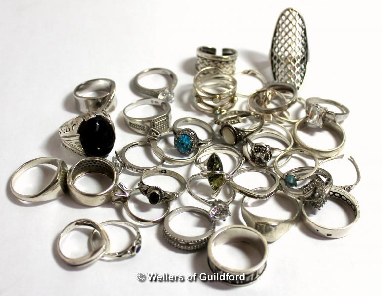 *Selection of mostly silver rings, gross weight 133.1 grams (Lot subject to VAT)