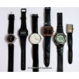 *Selection of six mixed wristwatches, including Casio (Lot subject to VAT)