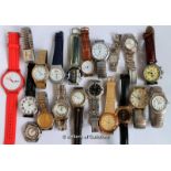 Selection of nineteen mixed wristwatches, and a watch face