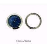 *Circular watch insert, with blue dial and Roman numerals, together with a watch bezel (Lot