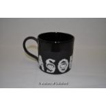 Wedgwood black Jasperware sporting mug, designed by Richard Guyatt, limited edition 91/500