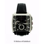 *Gentlemen's Tag Heuer Monaco automatic wristwatch, square black dial with baton hour markers,