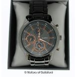*Gentlemen's Kenneth Cole Unlisted wristwatch, circular black dial, with baton hour markers and