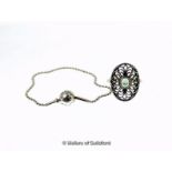 *Pandora ball bracelet with ball clasp, length 18cm, and a Pandora ring (Lot subject to VAT)