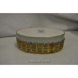 *Putto decorated porcelain centrepiece dish, bronzed outer container dish (Lot subject to VAT)