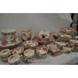 Johnson Bros England 'Old Britain Castle' pink and cream dinner service