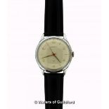 *Gentlemen's Certina wristwatch, circular cream dial with Arabic numerals and baton hour markers, on