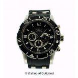 *Gentlemen's Invicta wristwatch, circular black dial with rotating bezel, Arabic numerals and