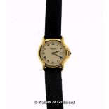 Ladies' Raymond Weil 18ct gold plated wristwatch, circular cream dial with Roman numerals and date