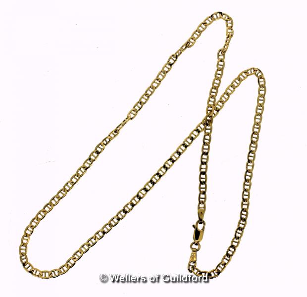 *Fancy link yellow metal necklace, stamped and tested as 9ct, length 46cm, weight 3.5 grams (Lot