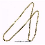 *Fancy link yellow metal necklace, stamped and tested as 9ct, length 46cm, weight 3.5 grams (Lot