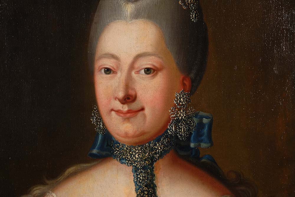 Heinsius, Johann Ernst zugeschrieben: Porträt Friederike Sophie Fürstin zu Schwarzburg-Rudolstadt. - Image 3 of 5
